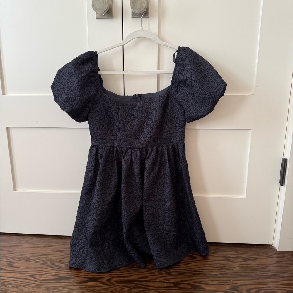 Aqua Textured Black Dress